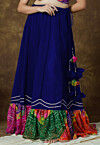 Bandhej Printed Georgette Skirt in Royal Blue