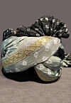 Bandhej Printed Taffeta Silk Turban in Black and Grey