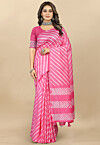 Batik Printed Cotton Saree in Pink