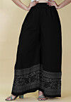 Block Printed Cotton Palazzo in Black