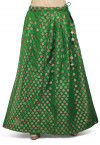 Woven Chanderi Silk Skirt in green
