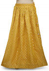 Woven Chanderi Silk Skirt in Yellow