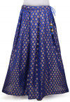 Woven Chanderi Silk Skirt in Blue