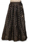 Woven Chanderi Silk Skirt in Black