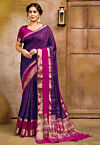 Chanderi Silk Saree in Purple