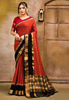 Chanderi Silk Saree in Red