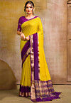 Chanderi Silk Saree in Yellow