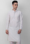 Chikankari Cotton Kurta in Off White