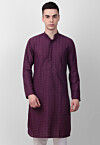 Chikankari Cotton Kurta in Purple