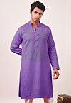 Chikankari Georgette Kurta in Light Purple