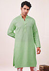 Chikankari Georgette Kurta in Pastel Green