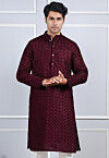 Chikankari Georgette Kurta in Wine