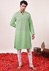 Chikankari Georgette Kurta Set in Pastel Green