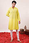 Chikankari Georgette Kurta Set in Pastel Yellow