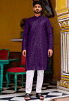 Chikankari Georgette Kurta Set in Purple