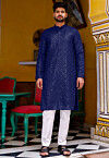 Chikankari Georgette Kurta Set in Royal Blue