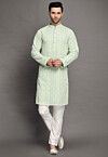 Chikankari Georgette Kurta Set in Sea Green