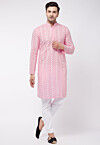 Chikankari Pure Cotton Kurta Set in Pink