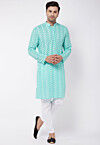 Chikankari Pure Cotton Kurta Set in Sea Green