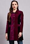 Color Block Velvet Jacket in Magenta and Black