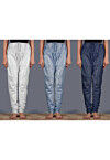 Combo of Solid Color Shantoon Churidar in White and Blue