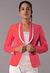 Contrast Trim Art Silk Jacket in Pink