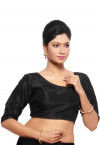 Art Raw Silk Blouse in Black