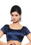 Satin Blouse in Navy Blue