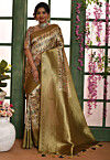 Digital Printed Art Silk Saree in Beige