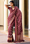 Digital Printed Art Silk Saree in Maroon