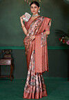 Digital Printed Art Silk Saree in Multicolor