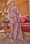 Digital Printed Art Silk Saree in Old Rose