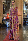Digital Printed Art Silk Saree in Purple
