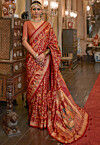 Digital Printed Art Silk Saree in Red