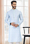 Digital Printed Cotton Kurta in Blue