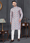 Digital Printed Cotton Kurta Set in Multicolor