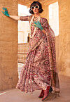 Digital Printed Cotton Silk Saree in Pink