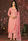 Digital Printed Modal Silk Pakistani Suit in Peach