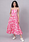 Digital Printed Pure Cotton Dress in Pink