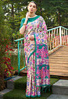 Digital Printed Tussar Silk Saree in Beige