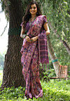 Digital Printed Tussar Silk Saree in Purple