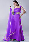Embroidered Dupion Silk Lehenga in Light Purple
