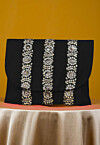 Embellished Art Silk Clutch Bag in Black