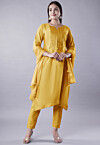 Embellished Cotton Silk Pakistani Suit in Mustard