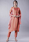 Embellished Cotton Silk Pakistani Suit in Peach