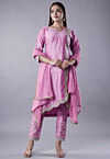 Embellished Cotton Silk Pakistani Suit in Pink