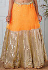 Embellished Net Skirt in Mustard