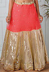 Embellished Net Skirt in Red