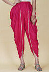Embellished Rayon Dhoti Pant in Dark Fuchsia