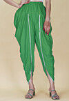 Embellished Rayon Tulip Pant in Green